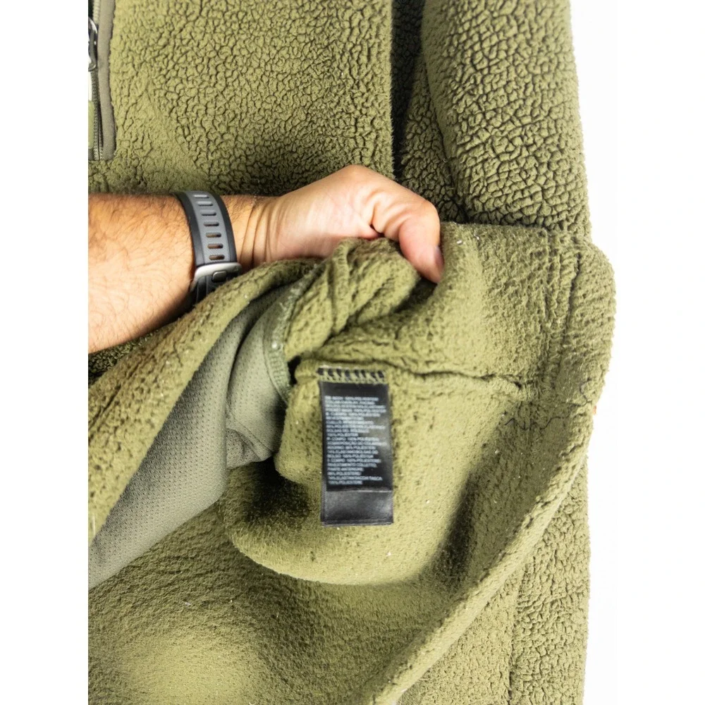 The North Face Campshire Sherpa Fleece Half Zip Pullover Mens L Olive Green Gorp